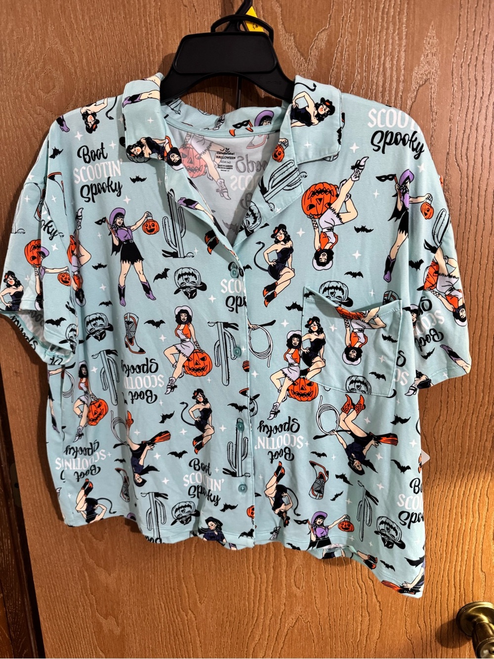 Way to Celebrate Halloween Retro Pinup Cowgirl Witch Pajamas Size Large NWT